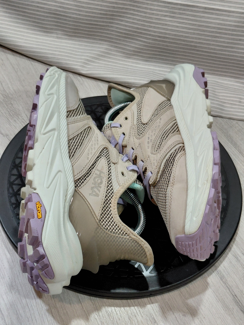 Hoka Women's Anacapa 2 Freedom Trail Hiking Sneakers Taupe Lilac Mint Chunky W8B - Picture 7 of 15